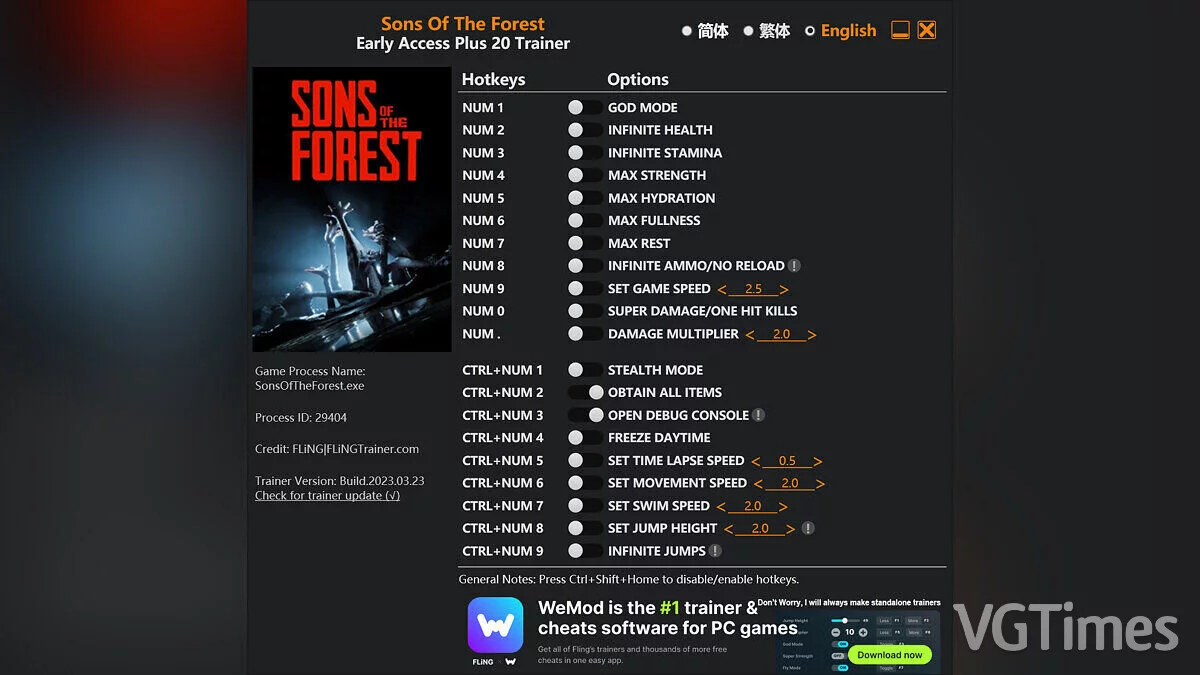 Sons of the Forest — Трейнер (+20) [EA: 25.10.2023]