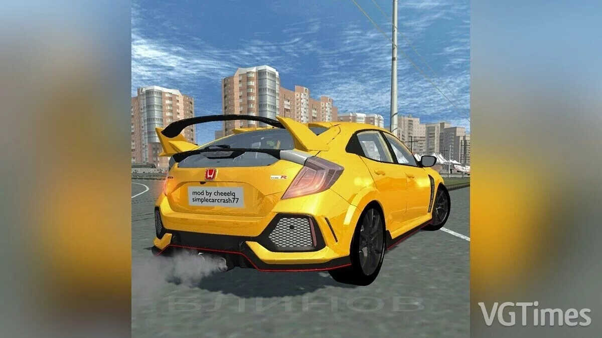 Simple Car Crash Physics Sim — Honda Civic Type-R