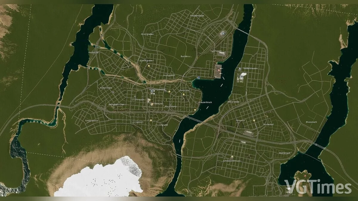 Cities: Skylines 2 — Palmsland — дорожная планировка для вашего города