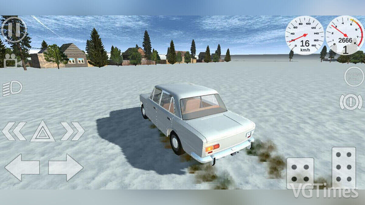 Simple Car Crash Physics Sim — Русская деревня со снегом