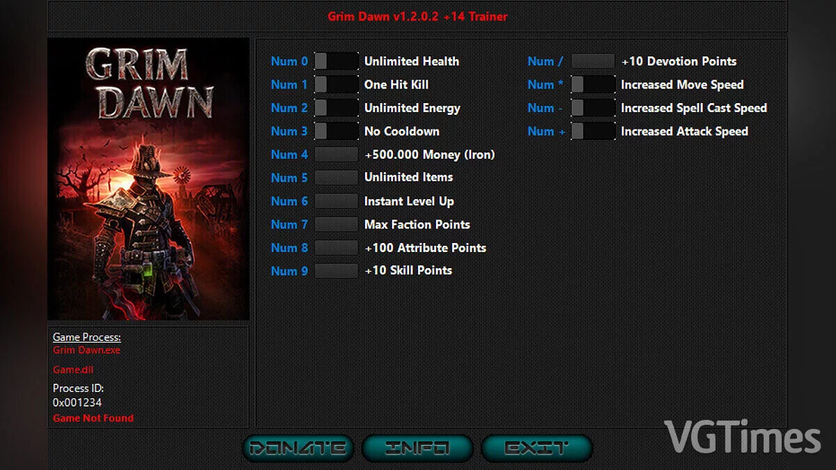 Grim Dawn — Трейнер (+14) [1.2.0.2 Fixed]