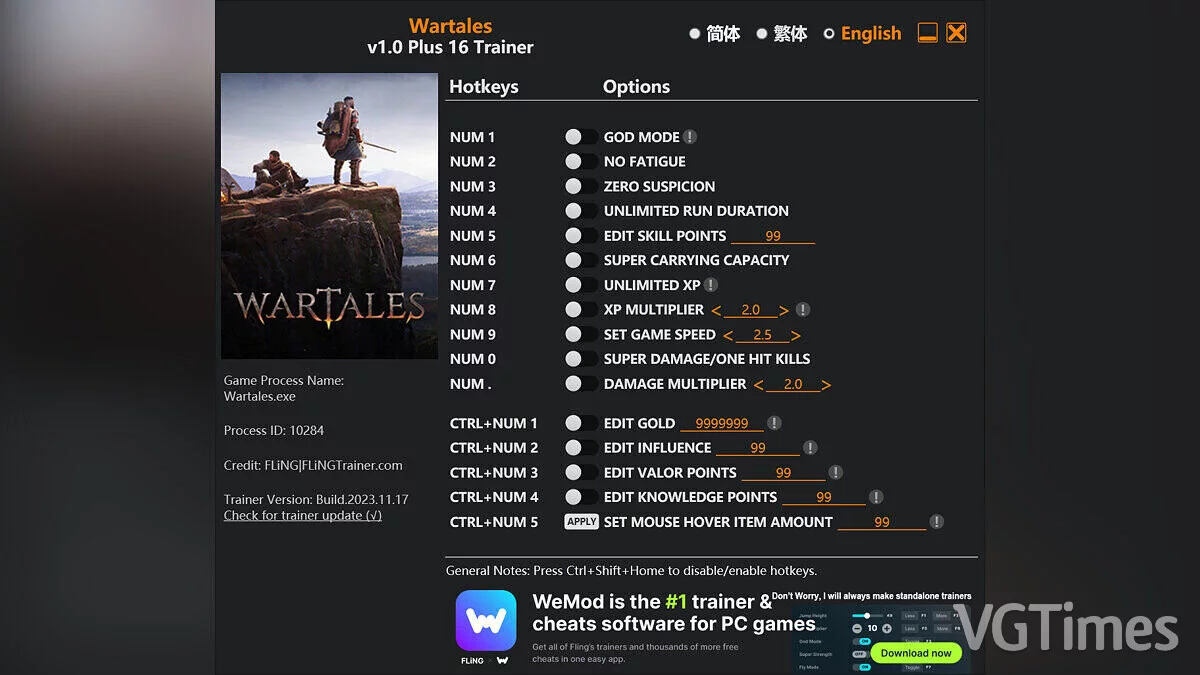 Wartales — Трейнер (+16) [UPD: 17.11.2023]