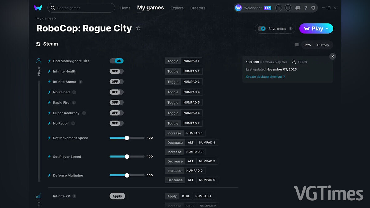RoboCop: Rogue City — Трейнер (+17) от 05.11.2023 [WeMod]