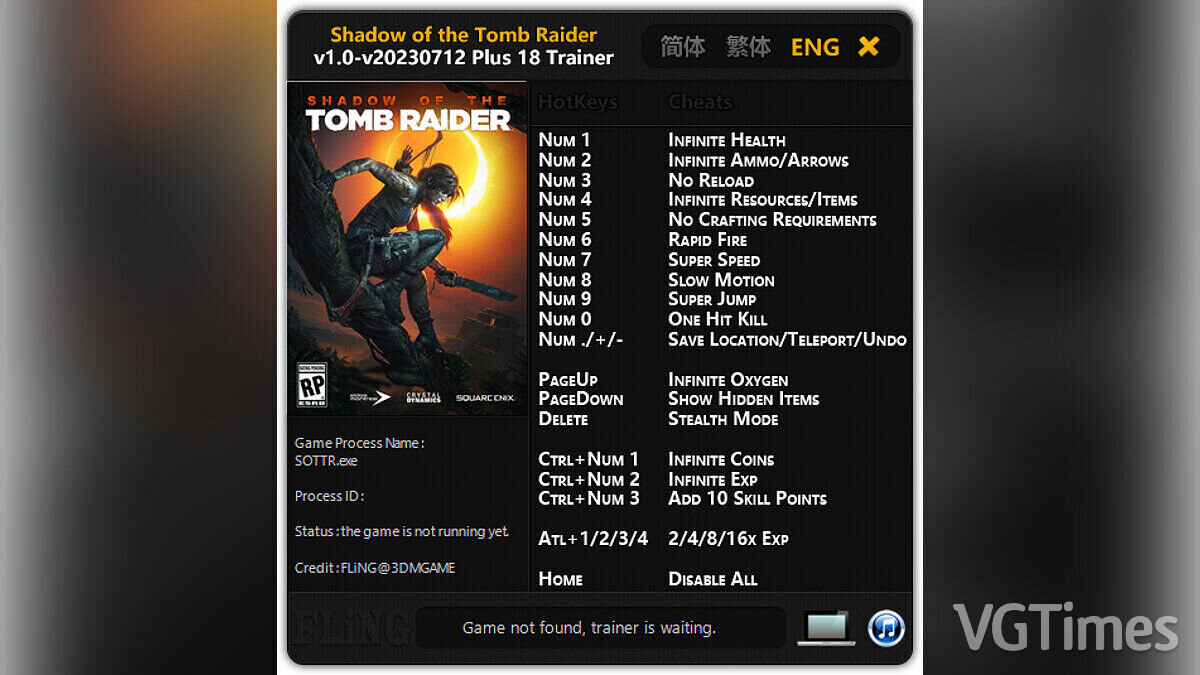 Shadow of the Tomb Raider — Трейнер (+18) [1.0 - 12.07.2023]