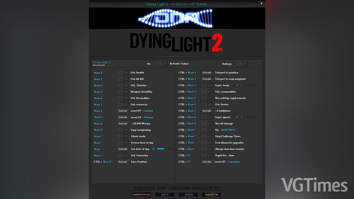 Dying Light 2 Stay Human — Трейнер (+27) [1.13]
