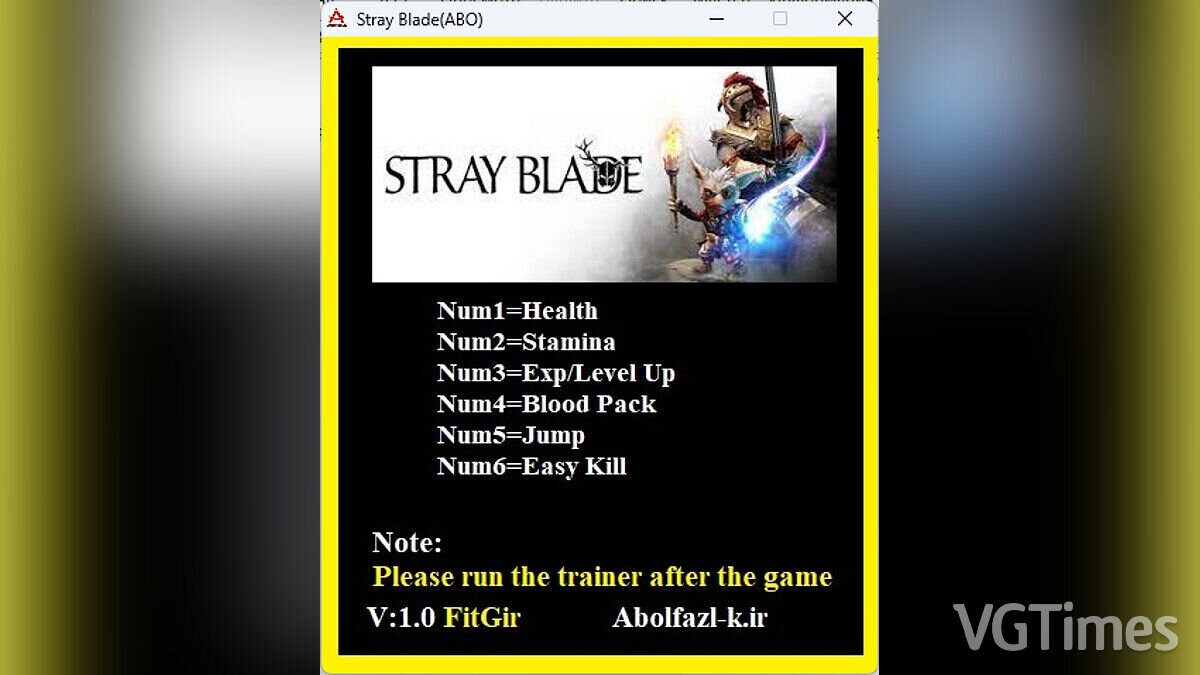 Stray Blade — Трейнер (+6) [1.0]
