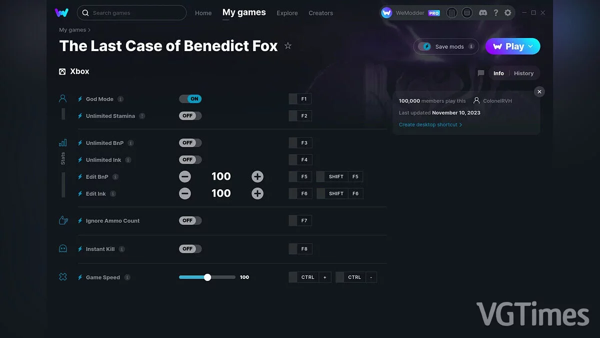 The Last Case of Benedict Fox — Трейнер (+9) от 10.11.2023 [WeMod]