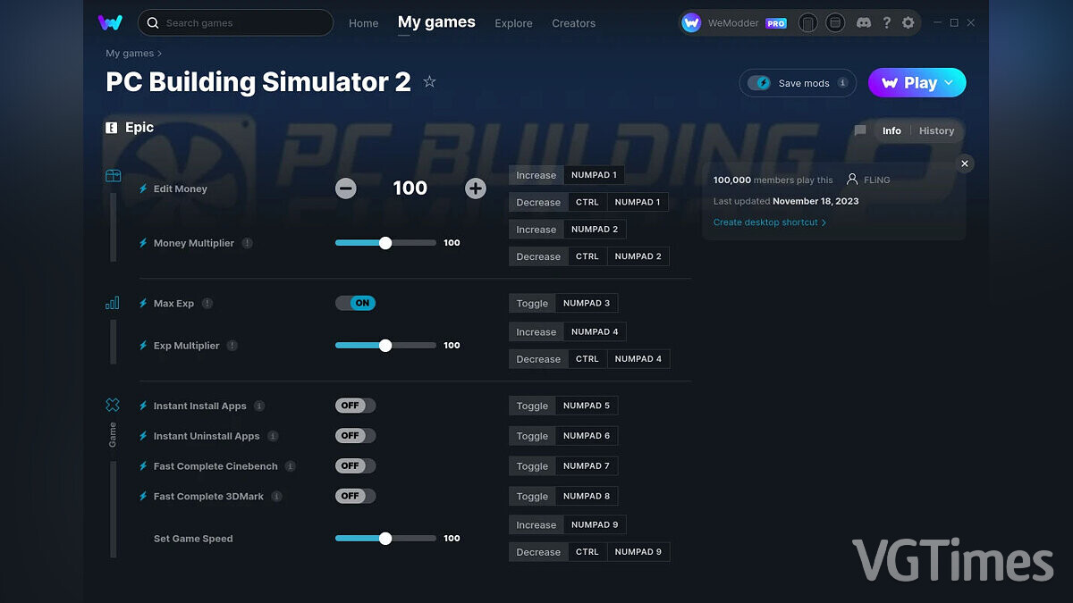 PC Building Simulator 2 — Трейнер (+9) от 18.11.2023 [WeMod]