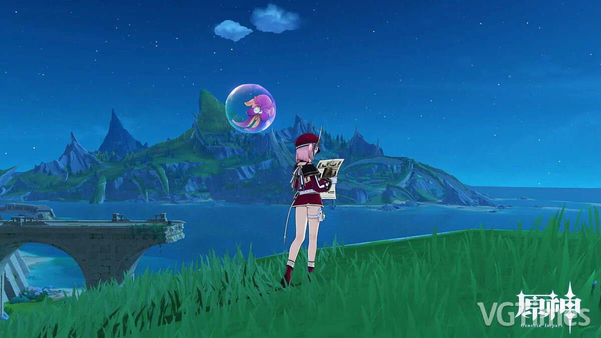 Genshin Impact — Шарлотта в белых трусиках