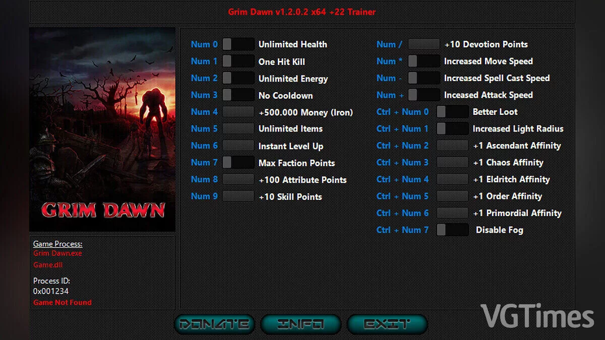 Grim Dawn — Трейнер (+22) [1.2.0.2 Fixed 2]