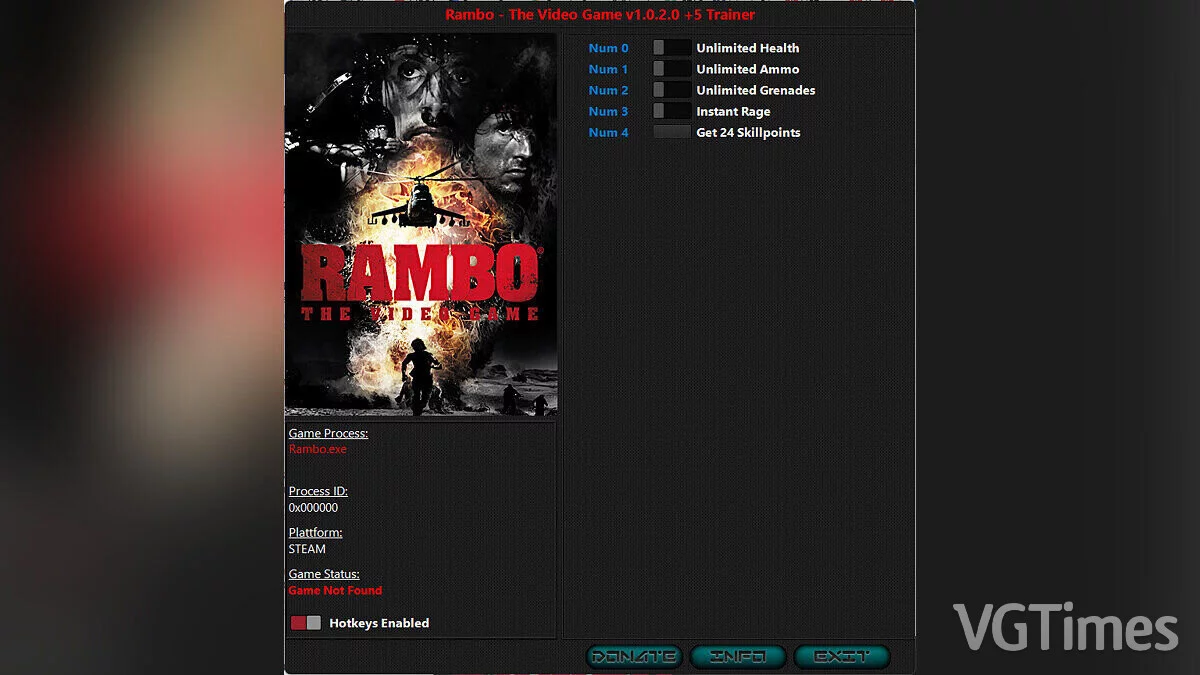 Rambo: The Video Game — Трейнер (+5) [1.0.2.0]