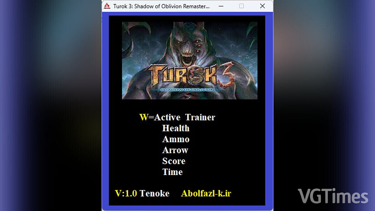 Turok 3: Shadow of Oblivion Remastered — Трейнер (+5) [1.0]