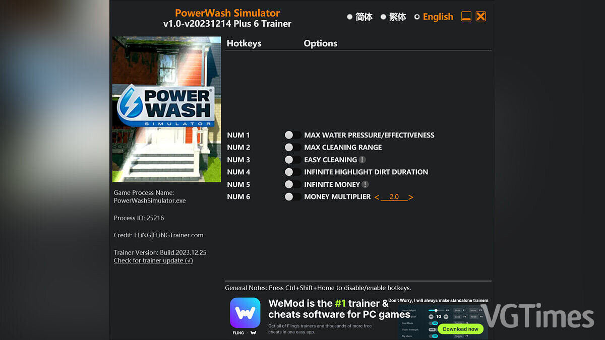 PowerWash Simulator — Трейнер (+6) [1.0 - UPD: 25.12.2023]