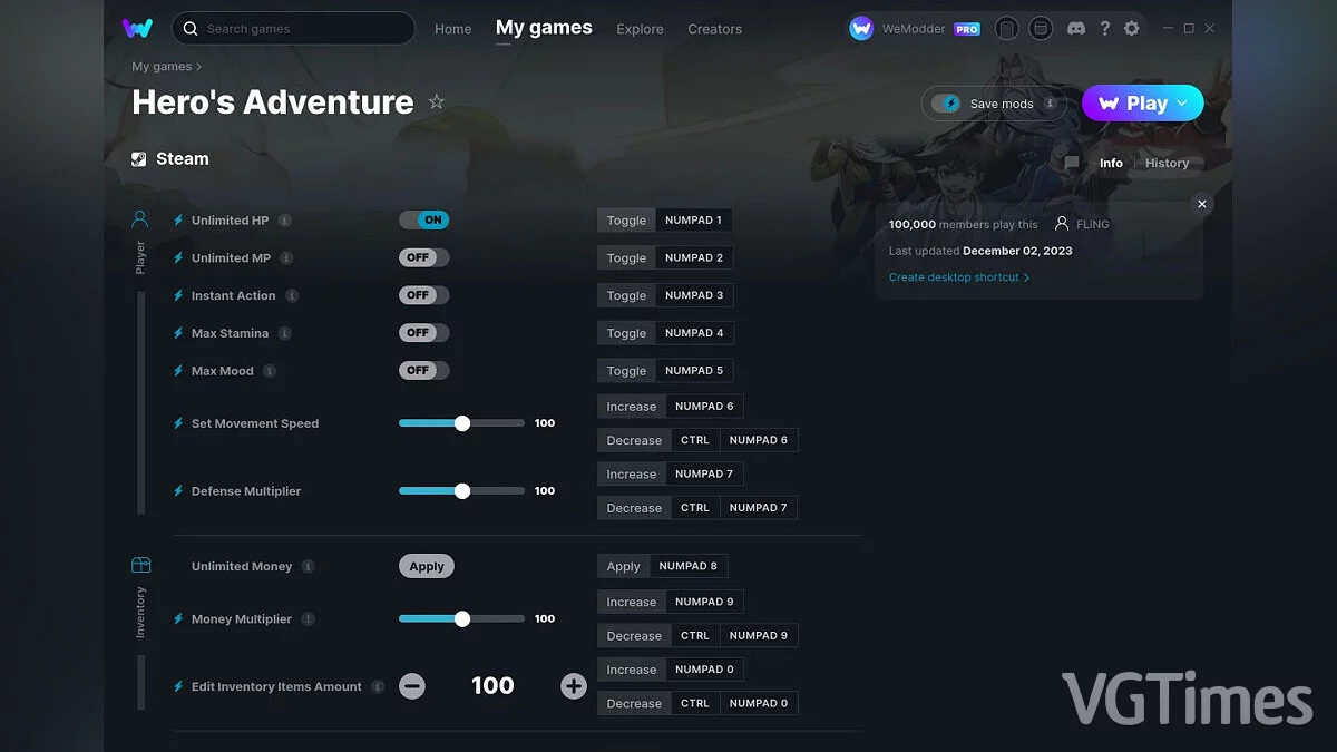 Трейнер (+62) от 02.12.2023 [WeMod]