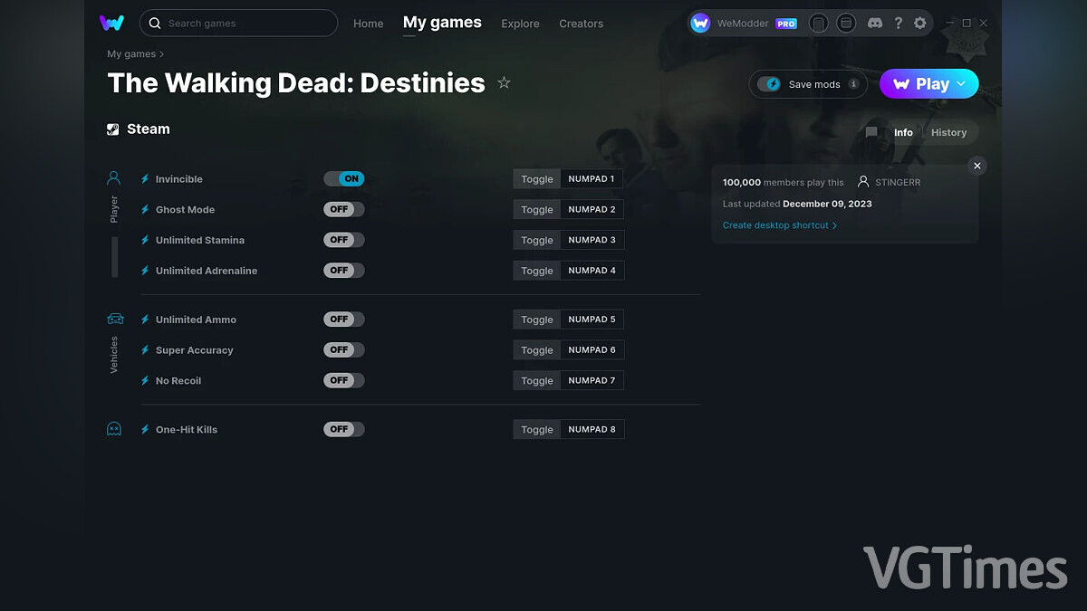 The Walking Dead: Destinies — Трейнер (+8) от 09.12.2023 [WeMod]