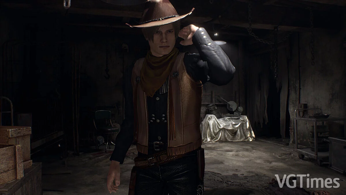 Resident Evil 4 Remake (2023) — Леон в одежде из игры The Darkside Chronicles