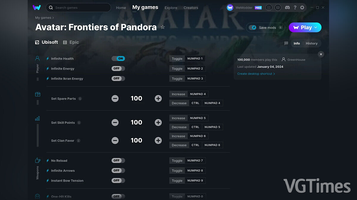 Avatar: Frontiers of Pandora — Трейнер (+16) от 04.01.2024 [WeMod]
