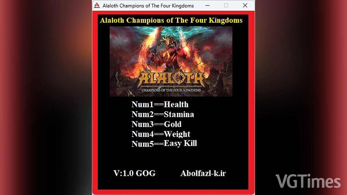 Alaloth: Champions of The Four Kingdoms — Трейнер (+5) [1.0]