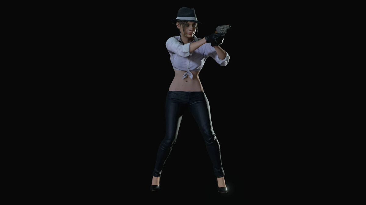 Resident Evil 2 — Клэр в сексуальном нуарном костюме