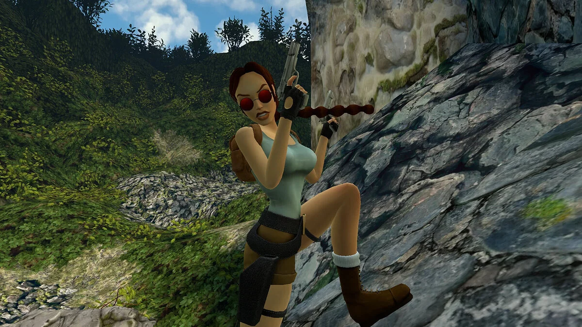 Tomb Raider 1-3 Remastered — Красные круглые очки