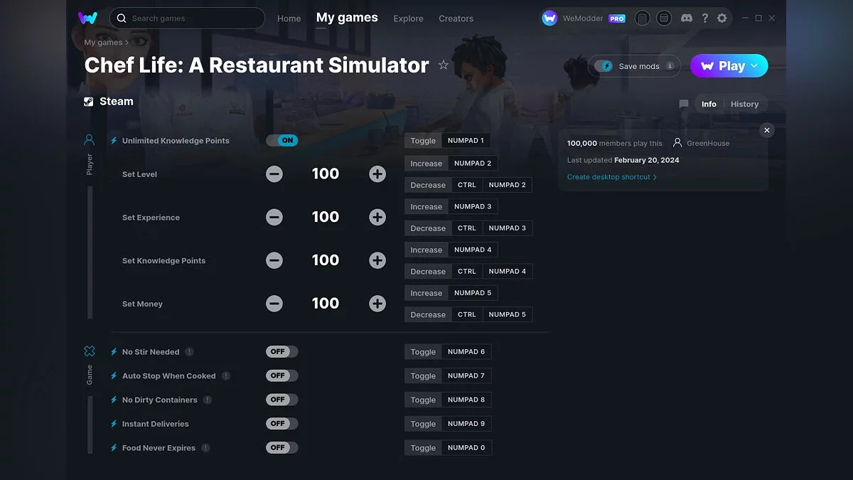 Трейнер (+10) от 20.02.2024 [WeMod]