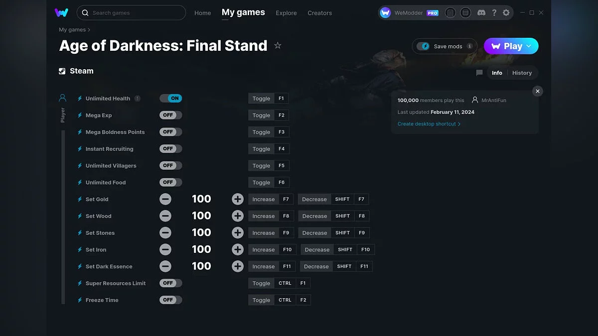 Age of Darkness: Final Stand — Трейнер (+13) от 11.02.2024 [WeMod]