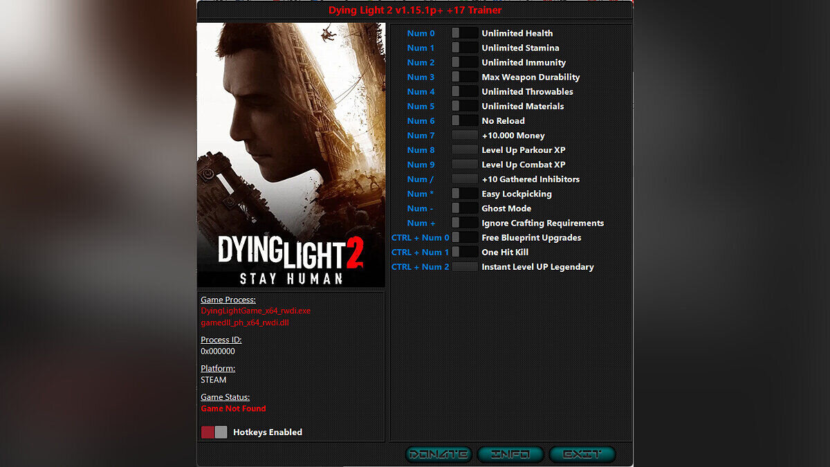 Dying Light 2 Stay Human — Трейнер (+17) [1.15.1e]