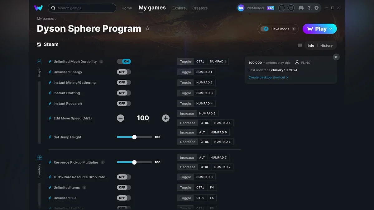 Dyson Sphere Program — Трейнер (+17) от 10.02.2024 [WeMod]