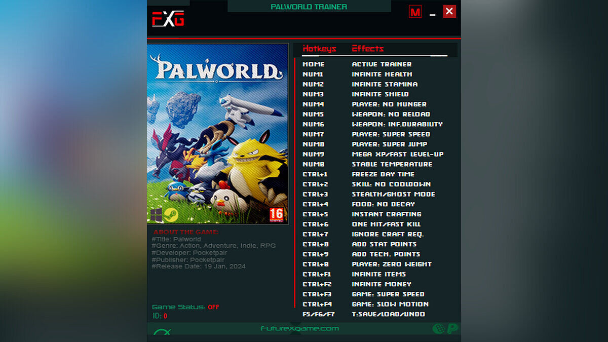 Palworld — Трейнер (+25) [0.1.2.0 - 0.1.3.0]