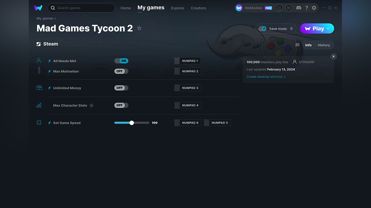 Mad Games Tycoon 2 — Трейнер (+5) от 13.02.2024 [WeMod]