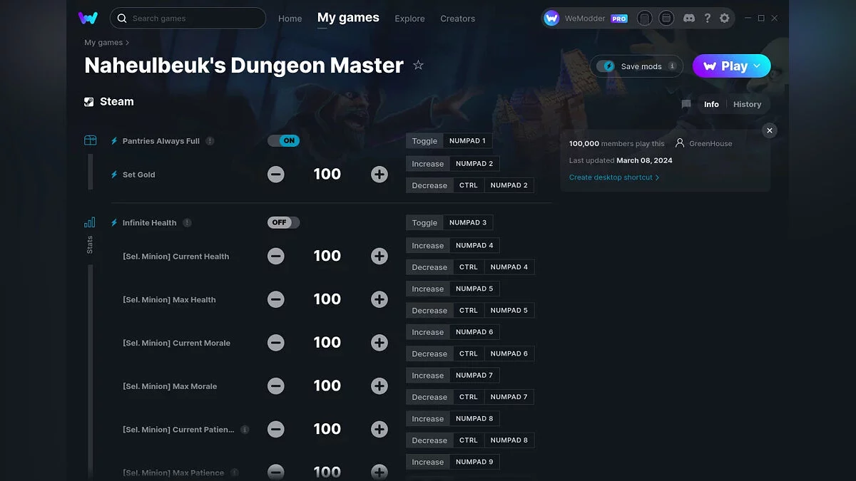 Naheulbeuk&#039;s Dungeon Master — Трейнер (+13) от 08.03.2024 [WeMod]