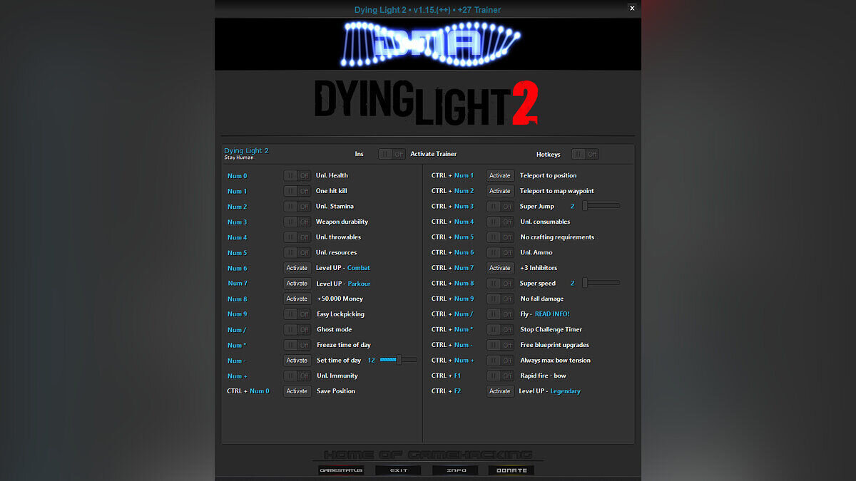 Dying Light 2 Stay Human — Трейнер (+27) [1.15]