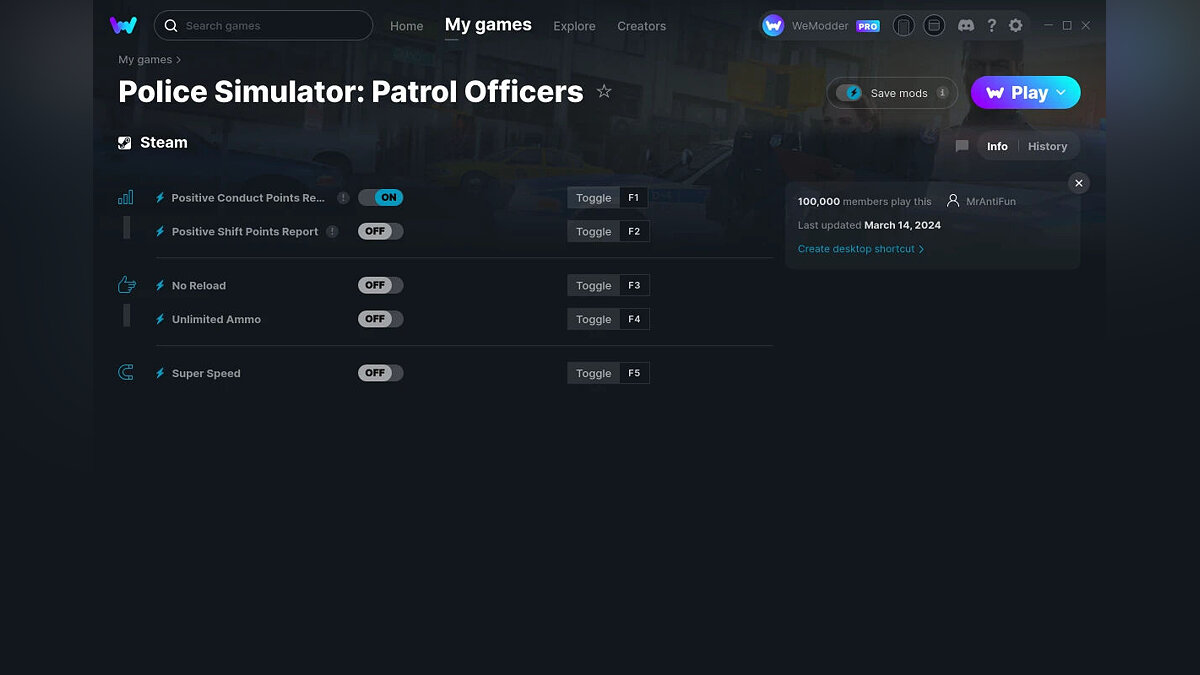 Police Simulator: Patrol Officers — Трейнер (+5) от 14.03.2024 [WeMod]