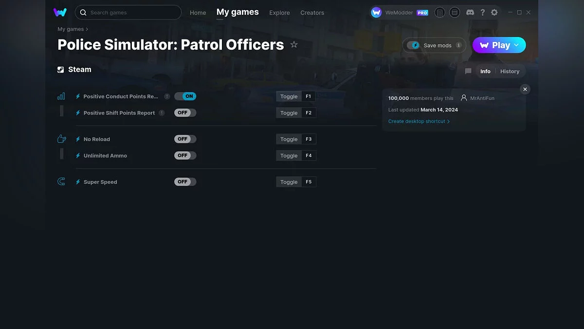 Police Simulator: Patrol Officers — Трейнер (+5) от 14.03.2024 [WeMod]