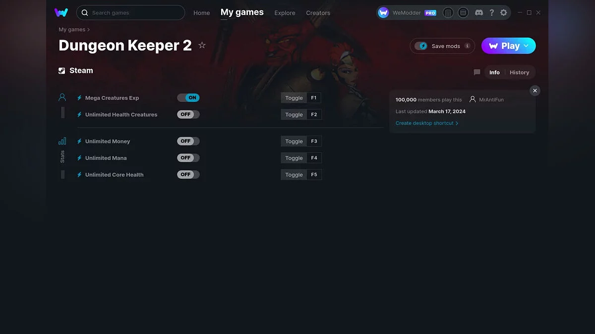 Трейнер (+5) от 17.03.2024 [WeMod]