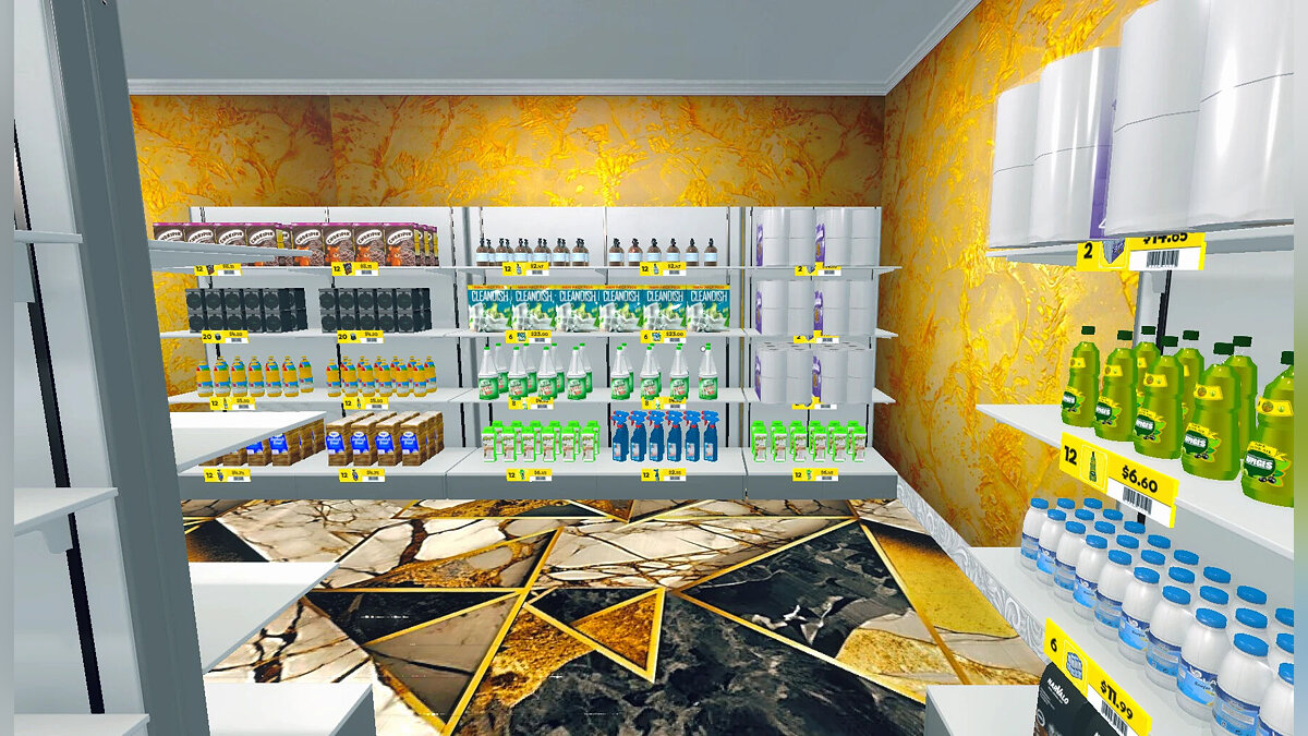 Supermarket Simulator — Дизайнерский пол и золотые обои