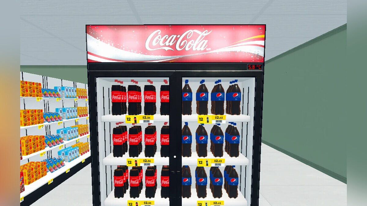Supermarket Simulator — Холодильник Coca-Cola