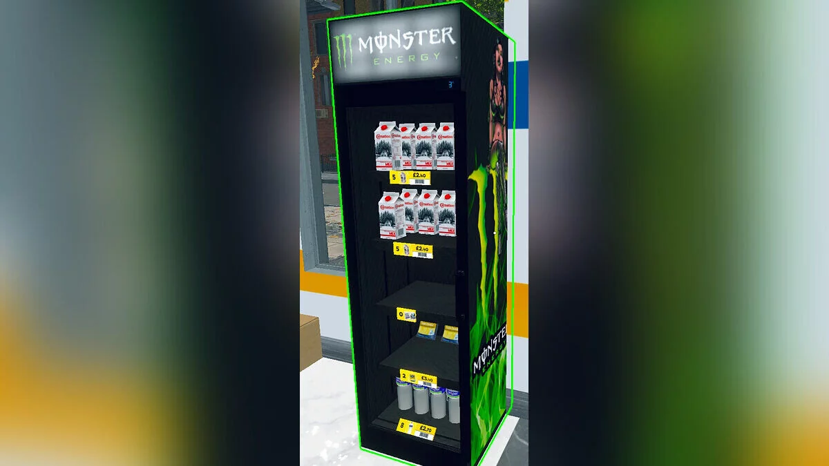Supermarket Simulator — Маленький холодильник Monster Energy