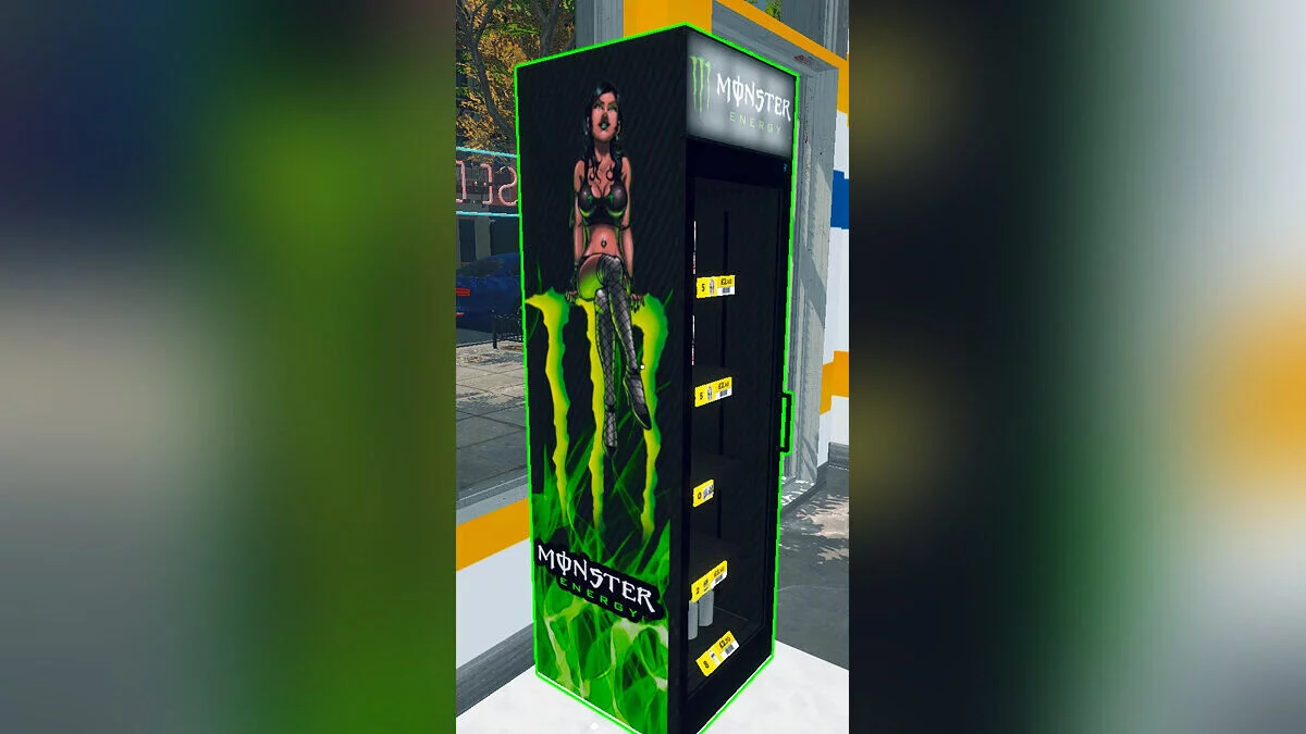 Supermarket Simulator — Маленький холодильник Monster Energy