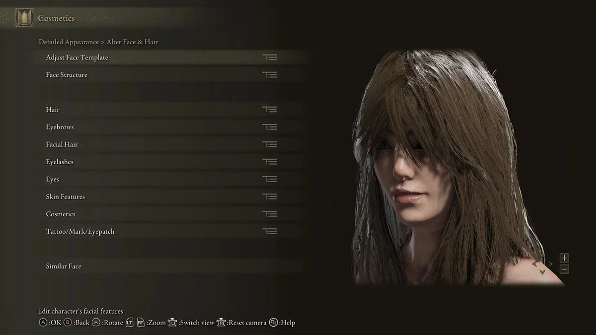 Elden Ring — Прическа с длинной челкой