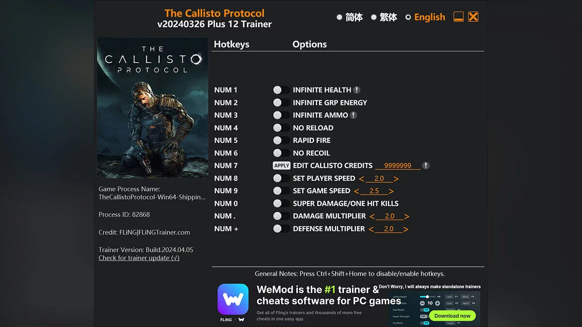 The Callisto Protocol — Трейнер (+12) [UPD: 26.03.2024]