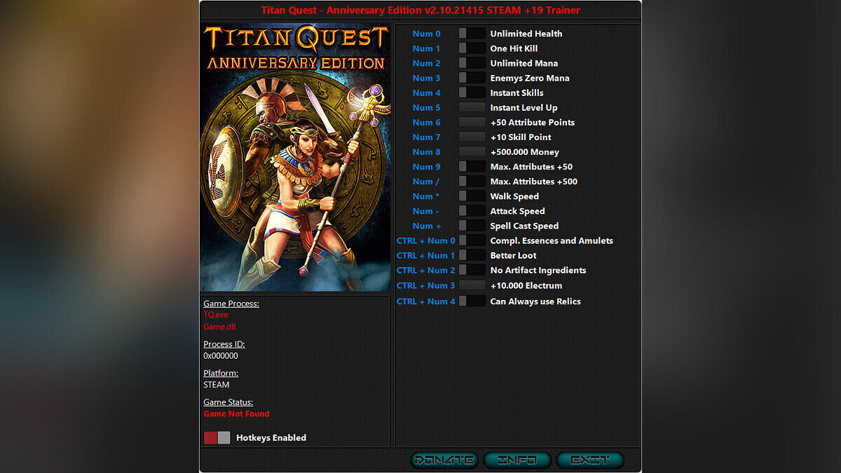 Titan Quest Anniversary Edition — Трейнер (+19) [2.10.21415 #3]