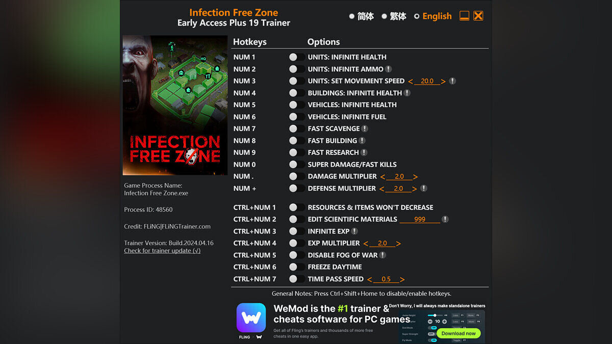 Infection Free Zone — Трейнер (+19) [EA: 16.04.2024]