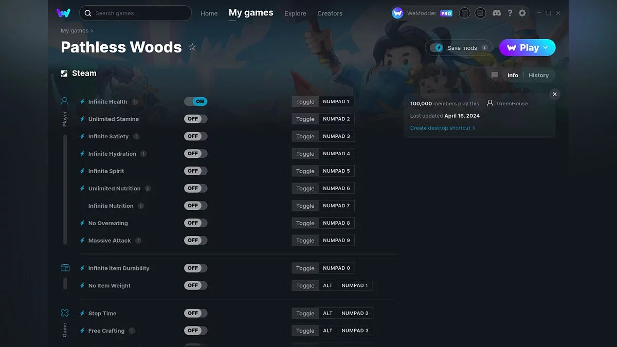 Pathless Woods — Трейнер (+19) от 16.04.2024 [WeMod]