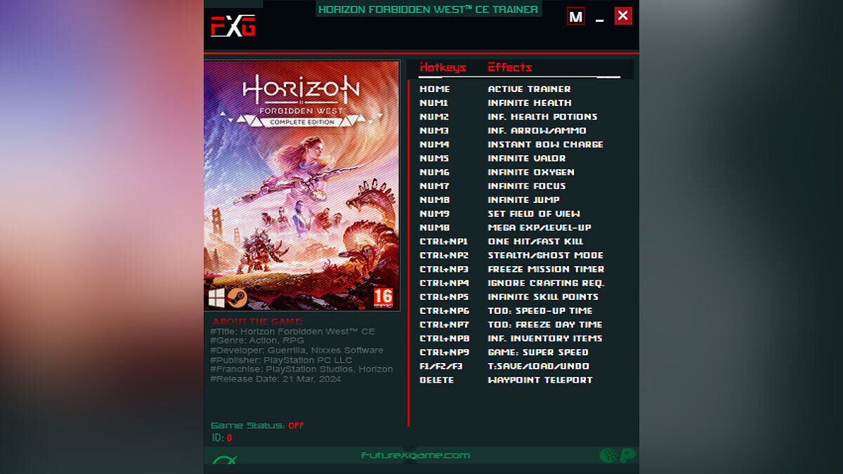 Horizon Forbidden West — Трейнер (+21) [1.0 - 1.0.43]