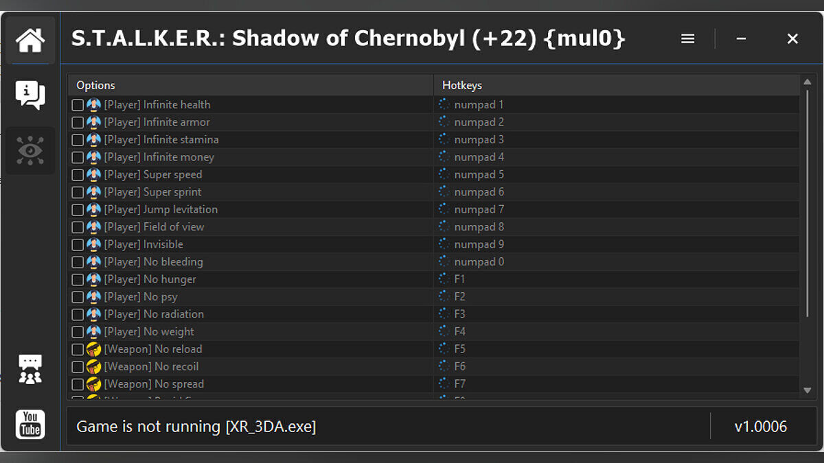 S.T.A.L.K.E.R.: Shadow of Chernobyl — Трейнер (+22) [1.0006]