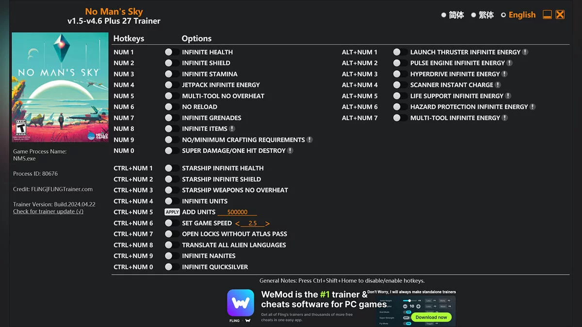 No Man&#039;s Sky — Трейнер (+27) [1.0 - 4.6]