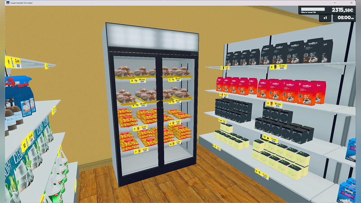 Supermarket Simulator — Вертикальные морозильники