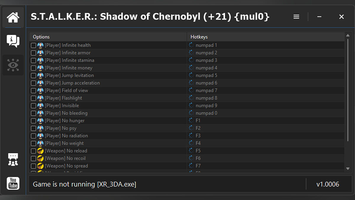 Трейнеры для S.T.A.L.K.E.R.: Shadow of Chernobyl (Stalker)