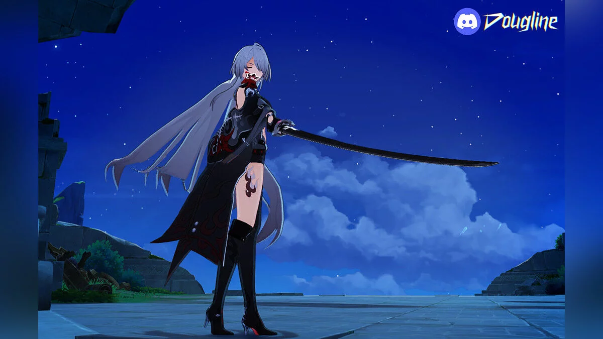 Genshin Impact — Ахерон в костюме багровой луны